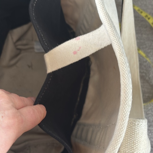 Lands' End Black and Cream Tote Bag with Sturdy Handles - Picture 10 of 10